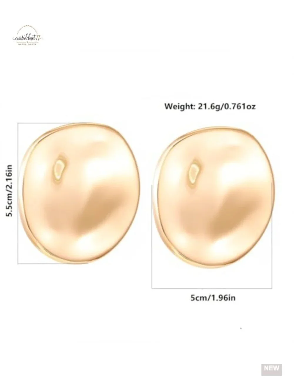 Large Gold Silver Geometric Drop Earrings Vintage Irregular Round Dangle